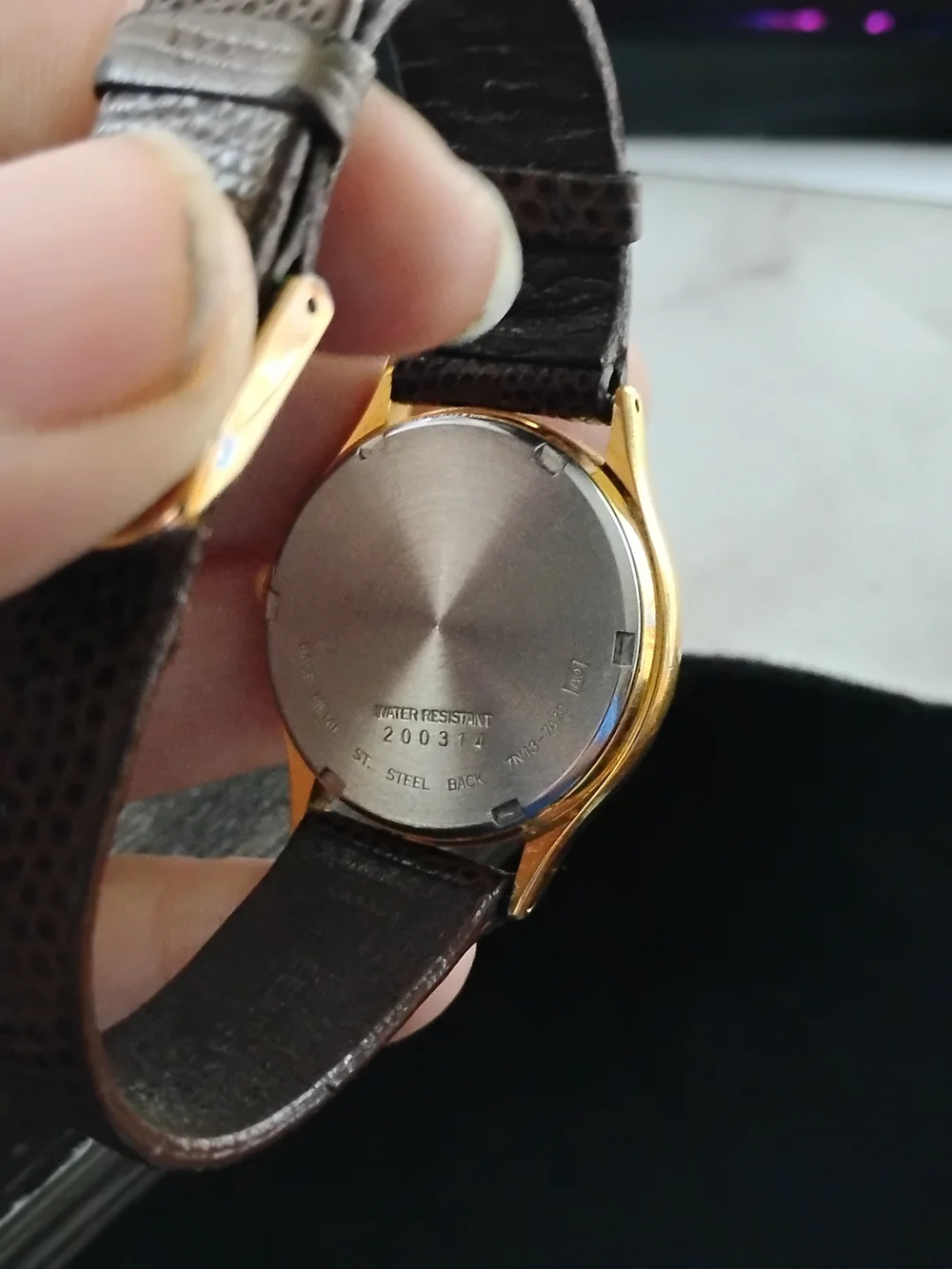 Seiko Quartz Men's Gold Dial Watch with Brown Leather Strap